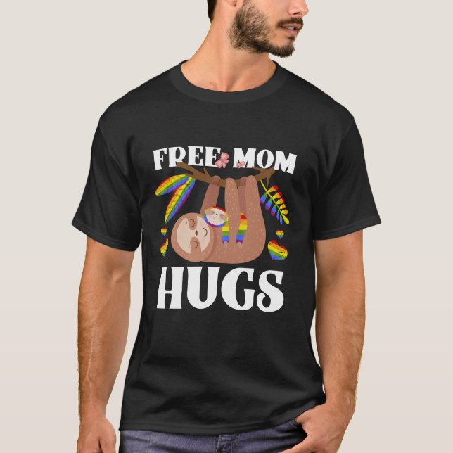 T-shirt Chemise Maman Libre, Otter Drôle, Arc-en-ciel LGBT (Devant)