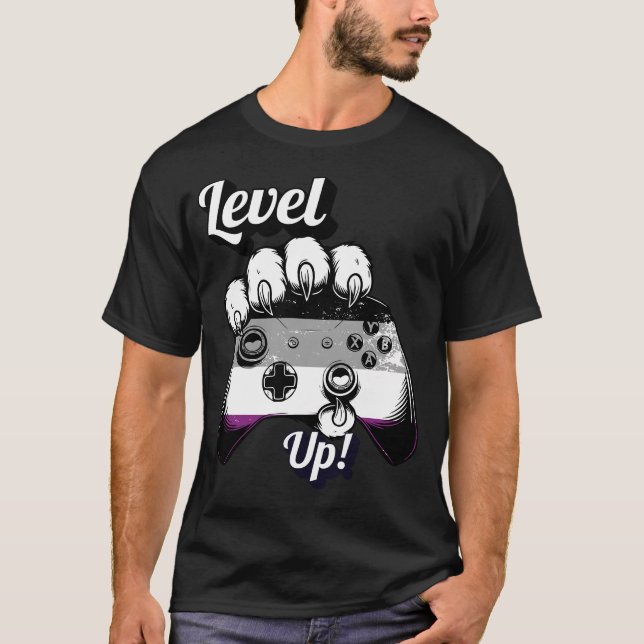 T-shirt Chemise Manette Patte de Tigre Asexual Pride Level (Devant)
