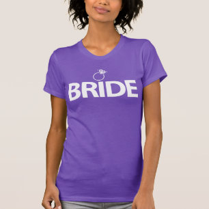 T-shirt Chemise Mariée Violette Pour La Fête De Bacheloret