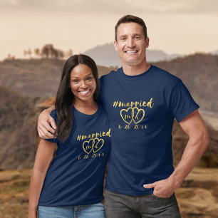 T-shirt Chemise Mariés Date de Mariage Personnalisée