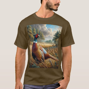 T-shirt Chemise marron pour hommes chasseant le faisan