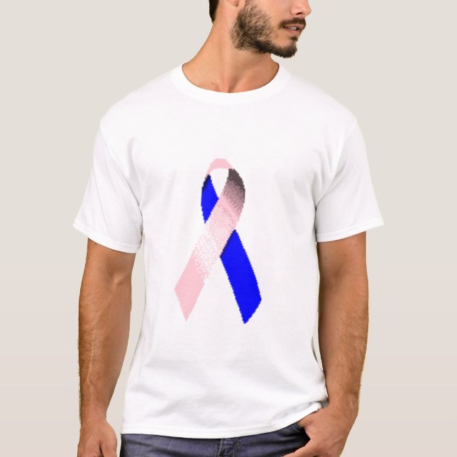 T-shirt Chemise masculine de ruban de cancer du sein (Devant)