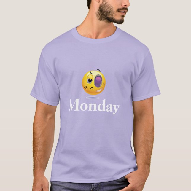T-shirt Chemise masculine lundi Emoji battu (Devant)