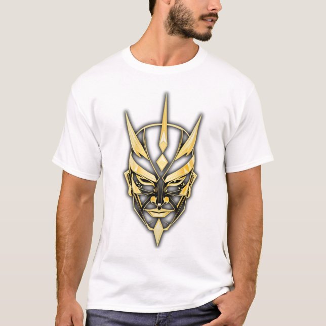 T-shirt Chemise Masque de Samouraï Doré (Devant)