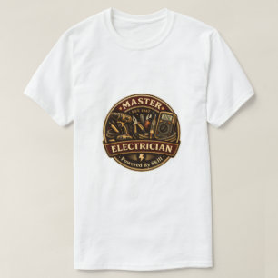 T-shirt Chemise Master Electrician EST 1947 Badge Vintage