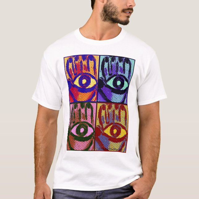 T-shirt Chemise mauvaise de protection oculaire de Hamsa (Devant)