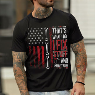T-shirt Chemise Mécanique, Je Réparais Les Choses Et Je Co