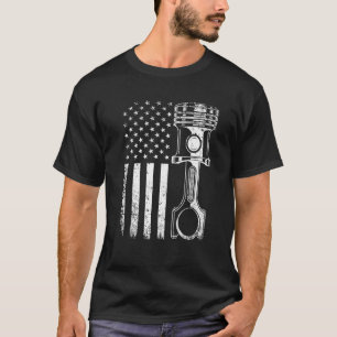 T-shirt Chemise mécanique vintage Hommes Drapeau Américain