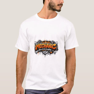 T-shirt Chemise Mechanic Graffiti Born To Fix Everything