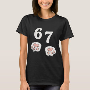 T-shirt chemise mème drôle de chat 67 six sept 6 7 67