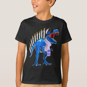 T-shirt Chemise Menorasaurus Rex T Rex Dinosaure Hanukkah