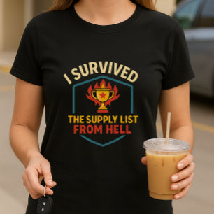 T-shirt Chemise mère de retour à l'école ; Liste d'approvi
