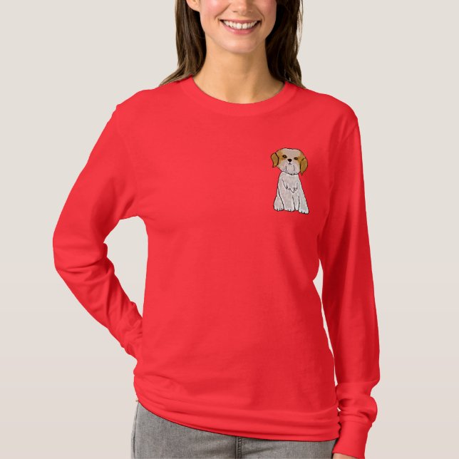 T-shirt Chemise mignonne CD de chiot de Shih Tzu (Devant)