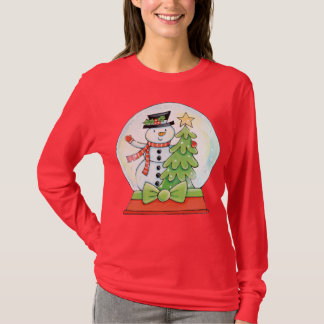T-shirt Chemise mignonne de bonhomme de neige de Noël