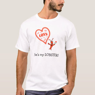 T-shirt Chemise mignonne de coeur d'écrevisses/homard