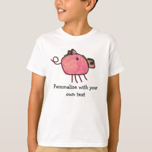 T-shirt Chemise mignonne de porc de crayon d'enfants