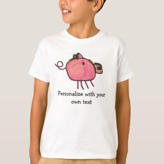 T-shirt Chemise mignonne de porc de crayon d'enfants