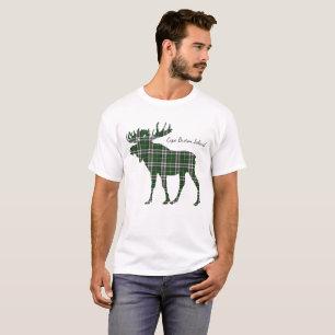 T-shirt Chemise mignonne de tartan d'orignaux de l'Île du