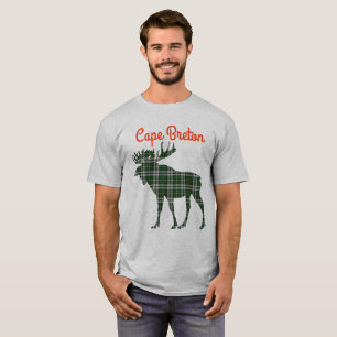 T-shirt Chemise mignonne d'orignaux bretons de tartan de