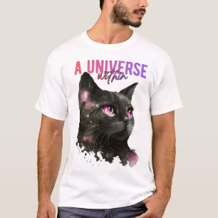 T-shirt Chemise Minimaliste Chat Noir – Esthétique Gothiqu