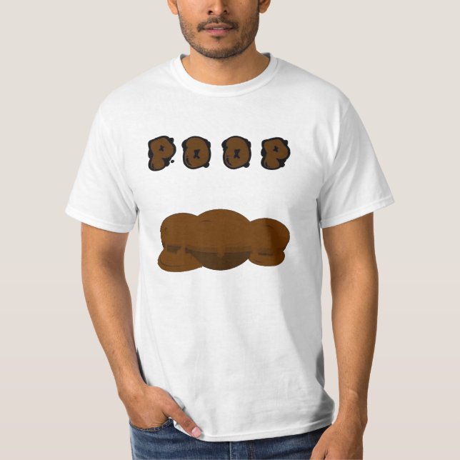 T-shirt Chemise moite de dunette de Pooprints (Devant)