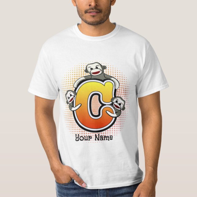 T-shirt Chemise Monogramme C Singe Chaussette (Devant)
