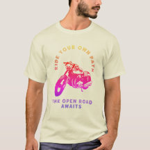 Chemise moto "Ride Your Own Path" sur route ouvert