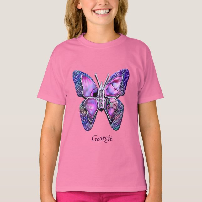 T-shirt Chemise mousseuse papillon pourpre (Devant)