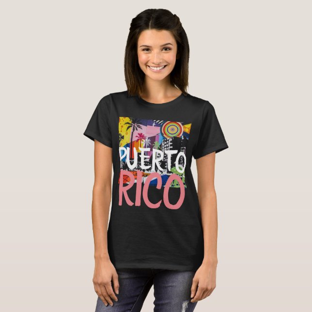 T-shirt Chemise murale Cool Porto Rico, femmes (Devant entier)