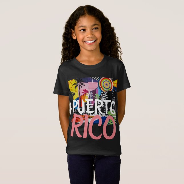 T-Shirt Chemise murale de graffiti frais de Porto Rico, (Devant entier)