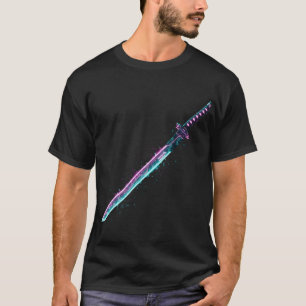 T-shirt Chemise Neon Cyber-Katana : Tech de lame numérique