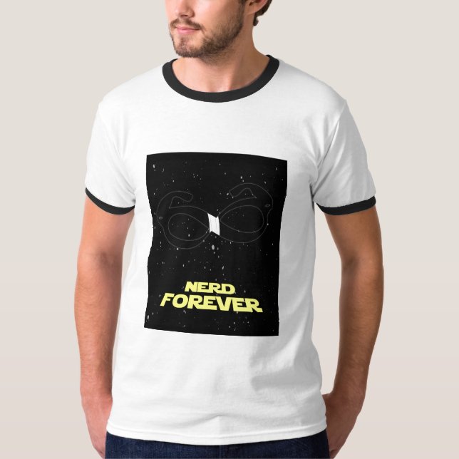 T-shirt chemise nerd pour toujours (Devant)