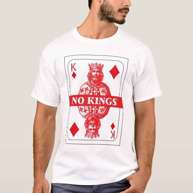 T-shirt Chemise No Kings Playing Card – Roi de Carreau Rou (Devant)
