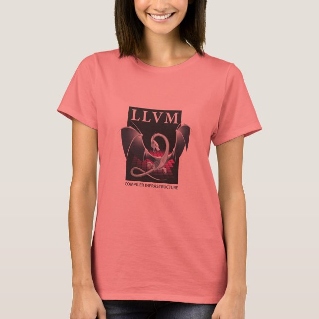 T-shirt Chemise noir/blanc pour femmes LLVM - Logo avant (Devant)