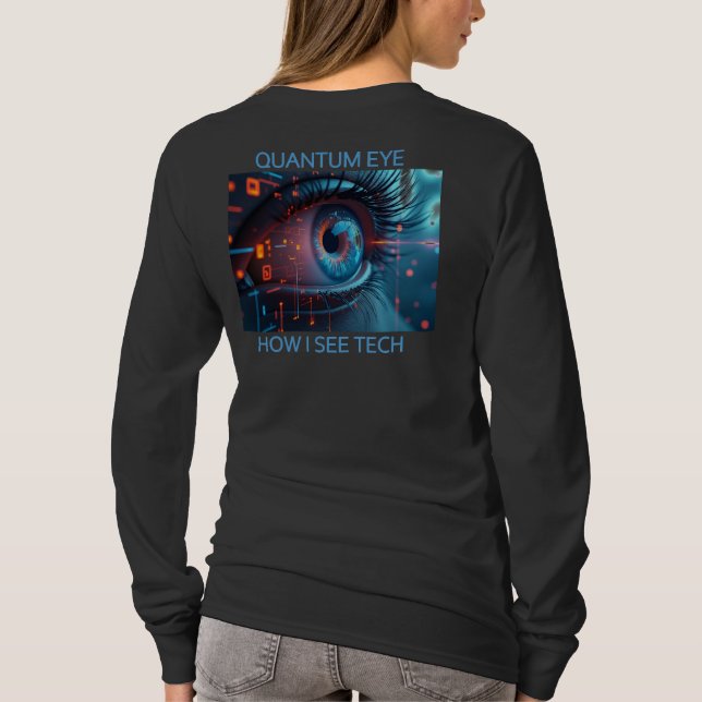T-shirt chemise noire à manches longues pour femmes Quantu (Dos)