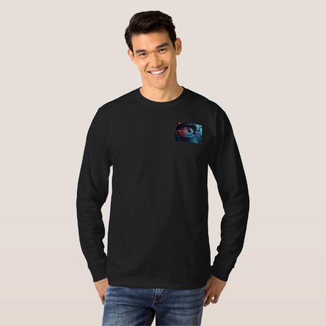 T-shirt Chemise noire à manches longues Quantum Eye pour h (Devant entier)