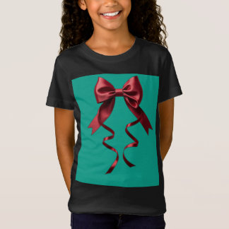 T-Shirt Chemise noire avec noeud vert