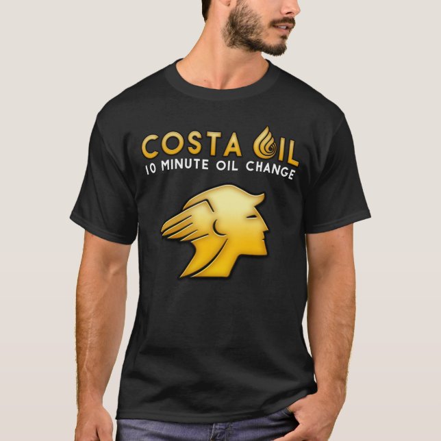 T-shirt Chemise noire Costa Oil (Devant)