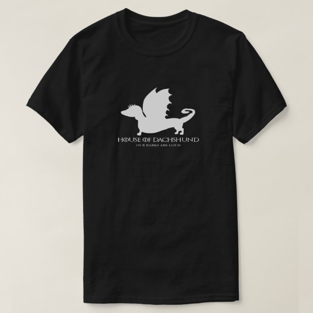 T-shirt Chemise noire Dachshund Fun (Design devant)