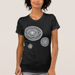 T-shirt Chemise noire des femmes Mandala contre le cancer