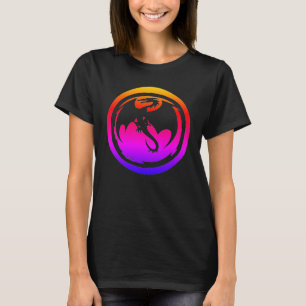 T-shirt Chemise noire femme néon Dragon noir