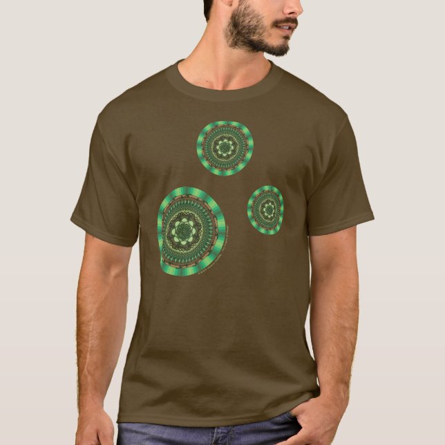 T-shirt Chemise noire homme de la Terre Mandala (Devant)
