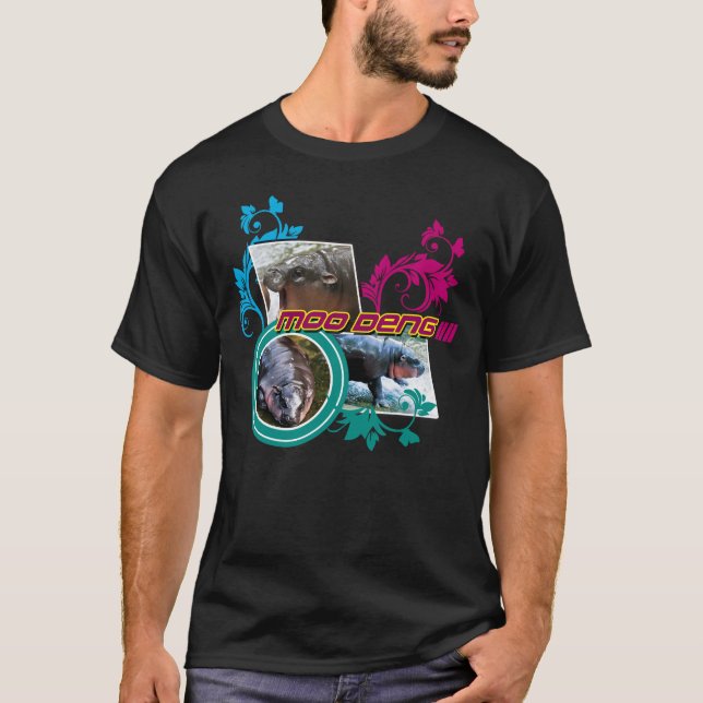 T-shirt Chemise noire MooDeng (Devant)