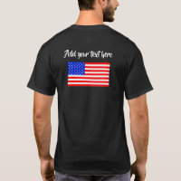 Chemise noire personnalisable du drapeau américain