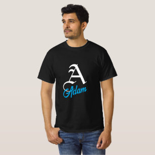 T-shirt Chemise noire personnalisée avec lettre monogramme