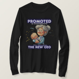 T-shirt Chemise noire Promu grand-parent Drôle