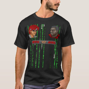 T-SHIRT CHEMISE NOIRE RYU VS MIKE LOGO MATRIX PAR SAMURAI