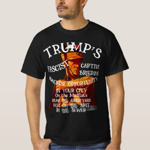 T-shirt Chemise noire Trump Mussolini Gestapo ICE CBP