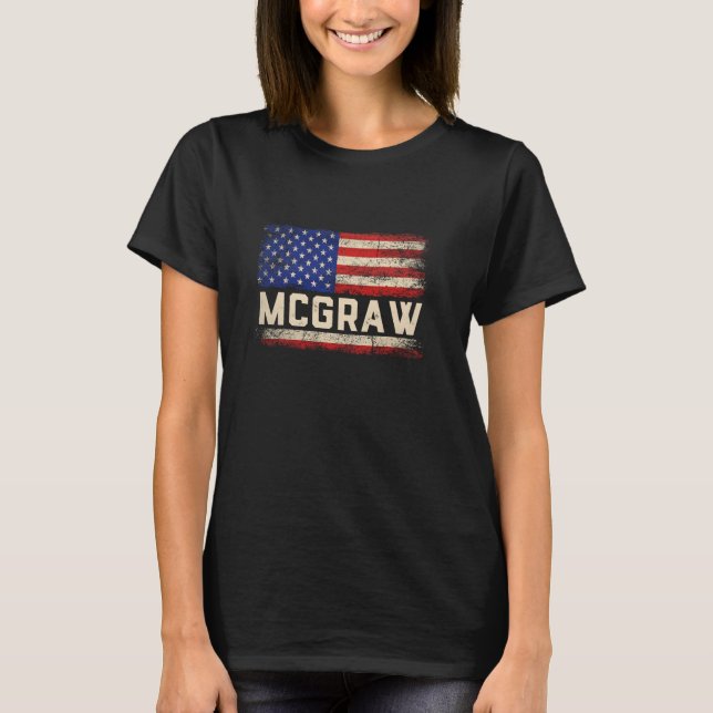 T-shirt Chemise Nom de Famille McGraw McGraw Drapeau Améri (Devant)