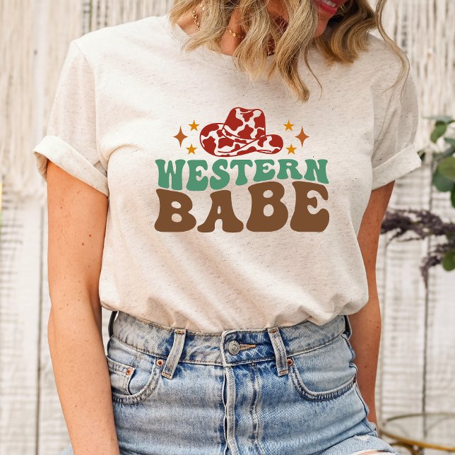 T-shirt Chemise occidentale Babe (Western Babe, Cowgirl Chic, Rodeo Queen, Country Girl, Wild West Fashion, Western Style, Ranch Life,)